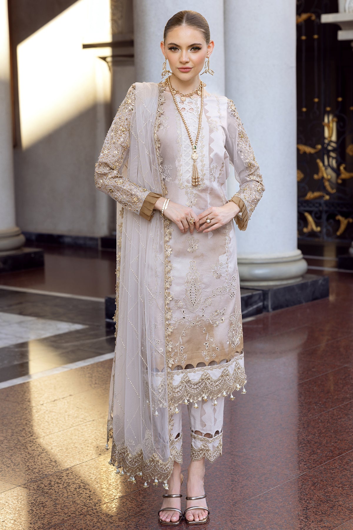 3-PC Embroidered Suit by Charizma