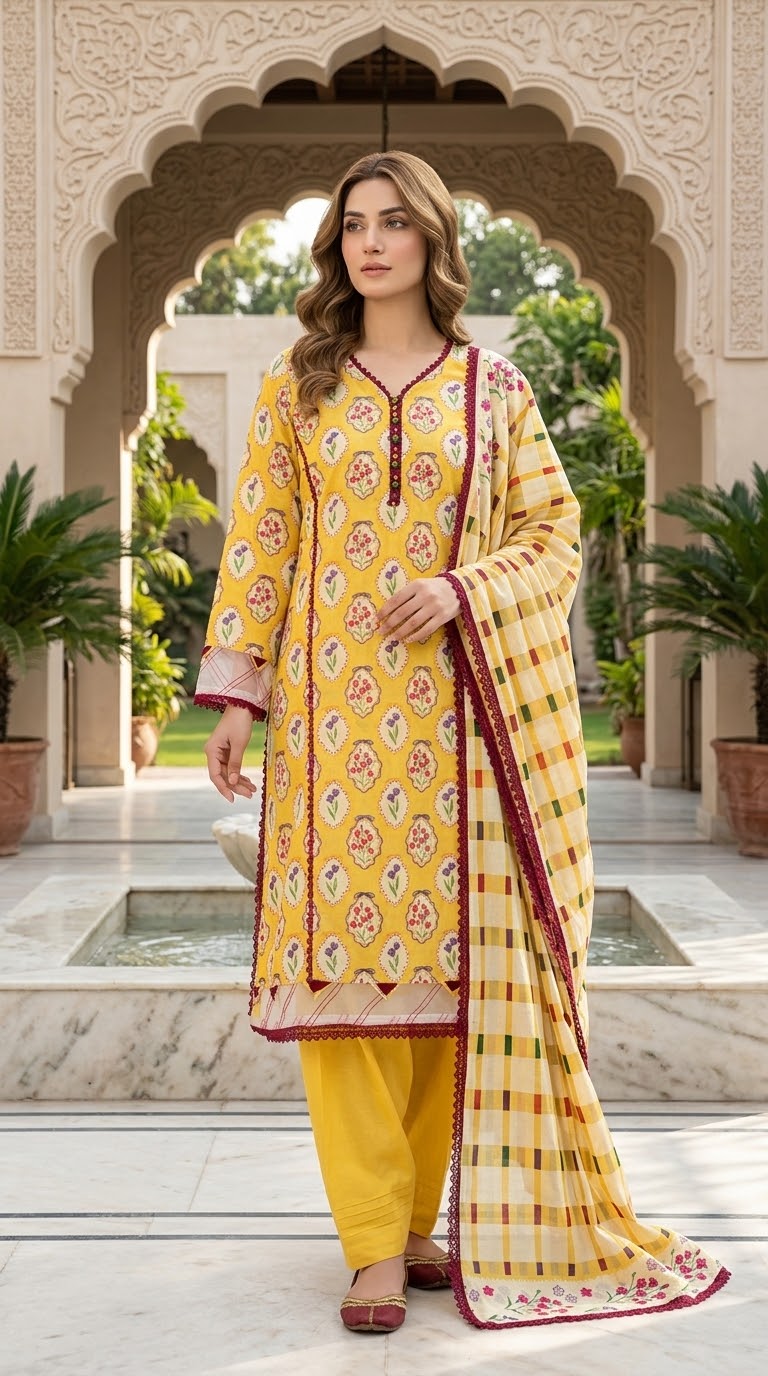 Luxury Premium Lawn With Cotton Duptta