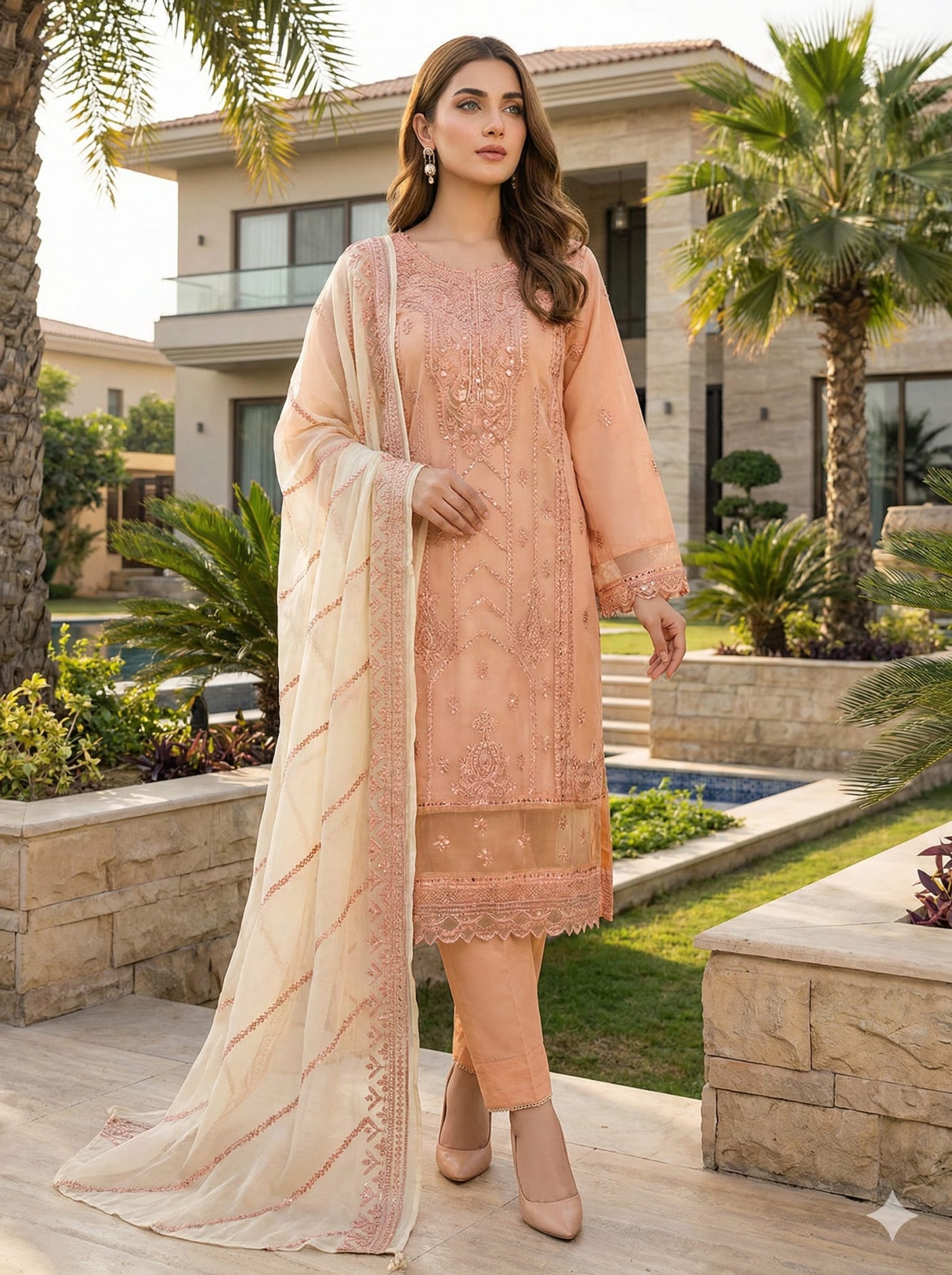 Luxury Embroidered Party wear Ready To Ship