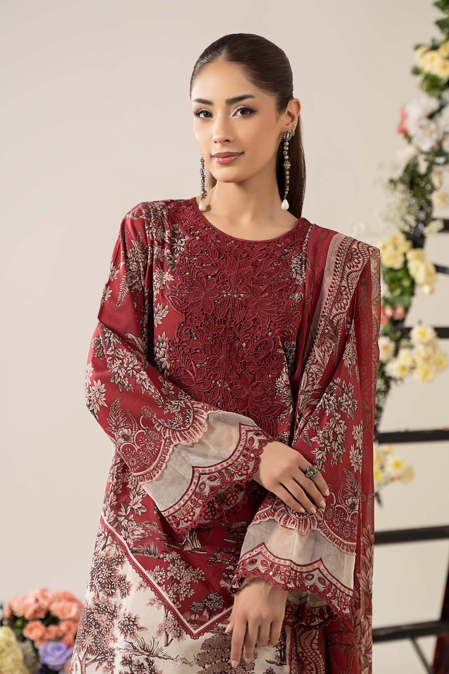 Maria. B. Embroidered Lawn Suit
