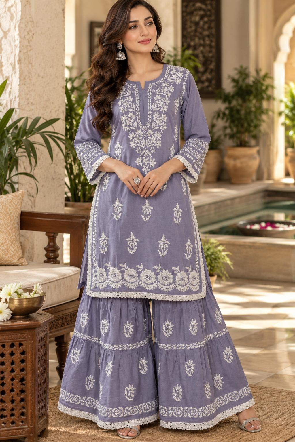 Lucknow 2pc Embroidered Co-Ord Set