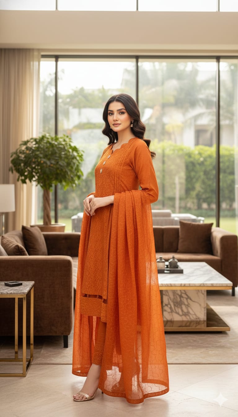 Pakistani Embroidered Luxury Lawn ready to ship