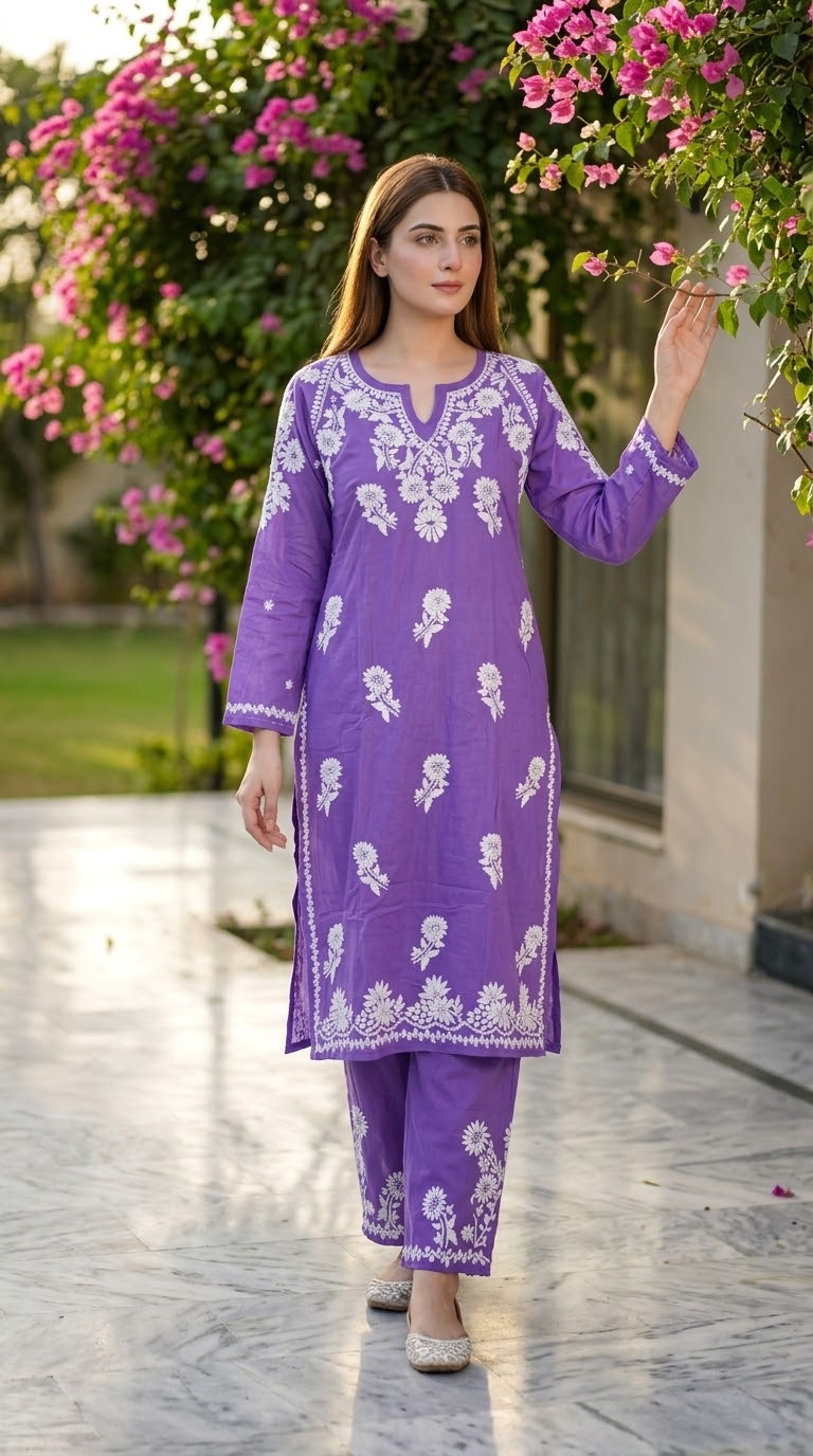 Lucknow 2pc Embroidered Co-Ord Set