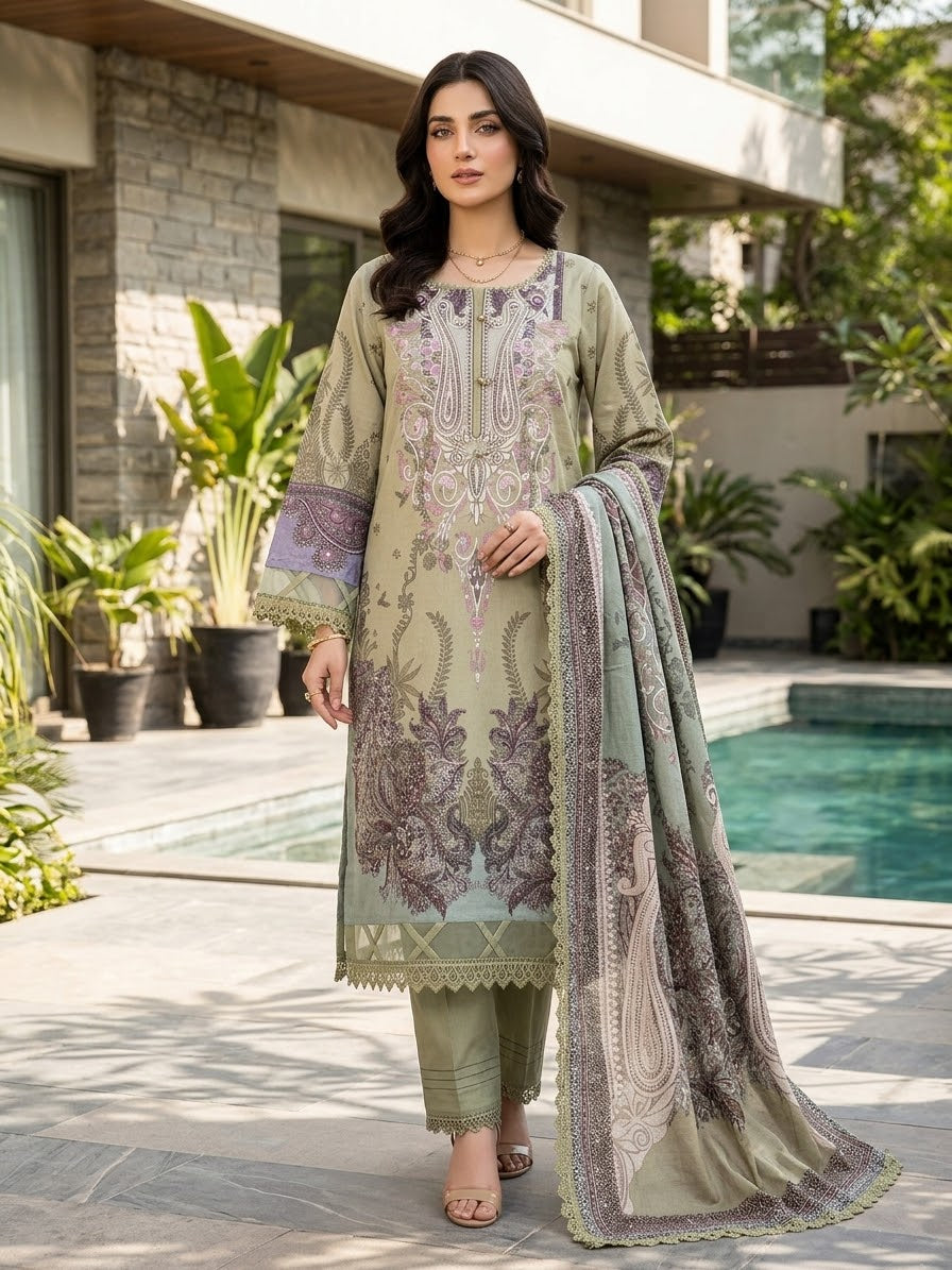 Jade Urbane Embroidered Lawn