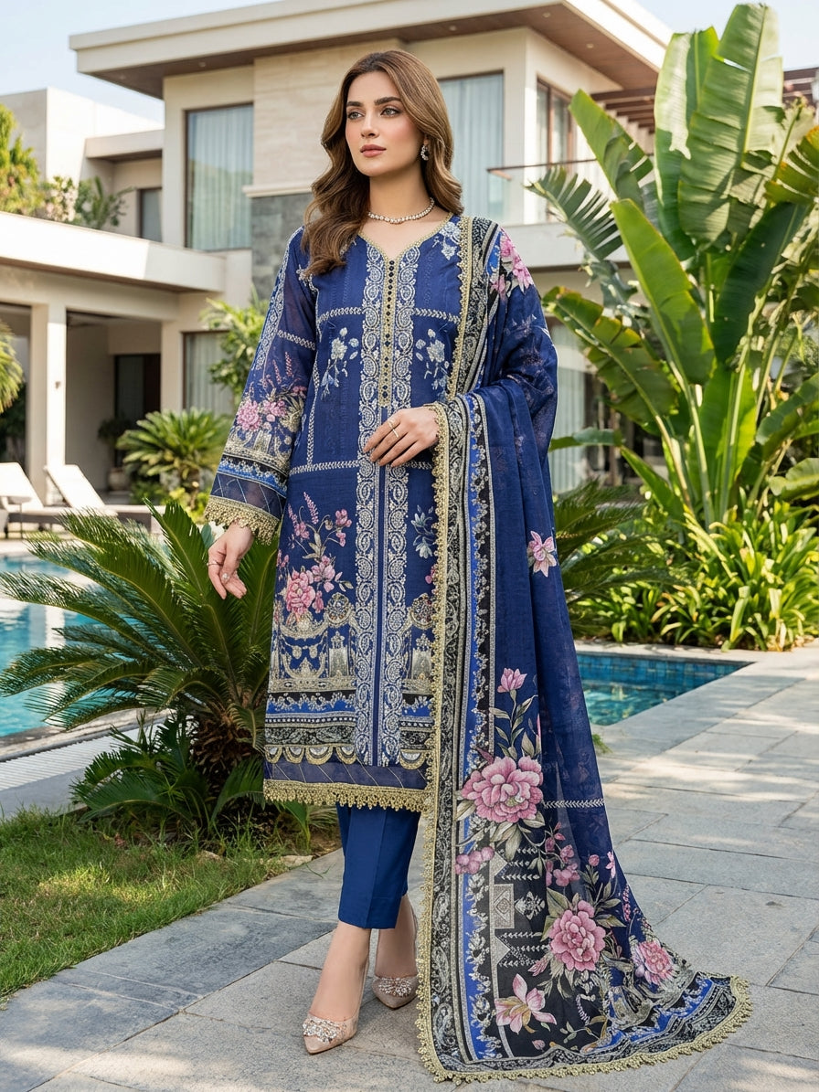 Firdous Luxury Embroidered Lawn 1