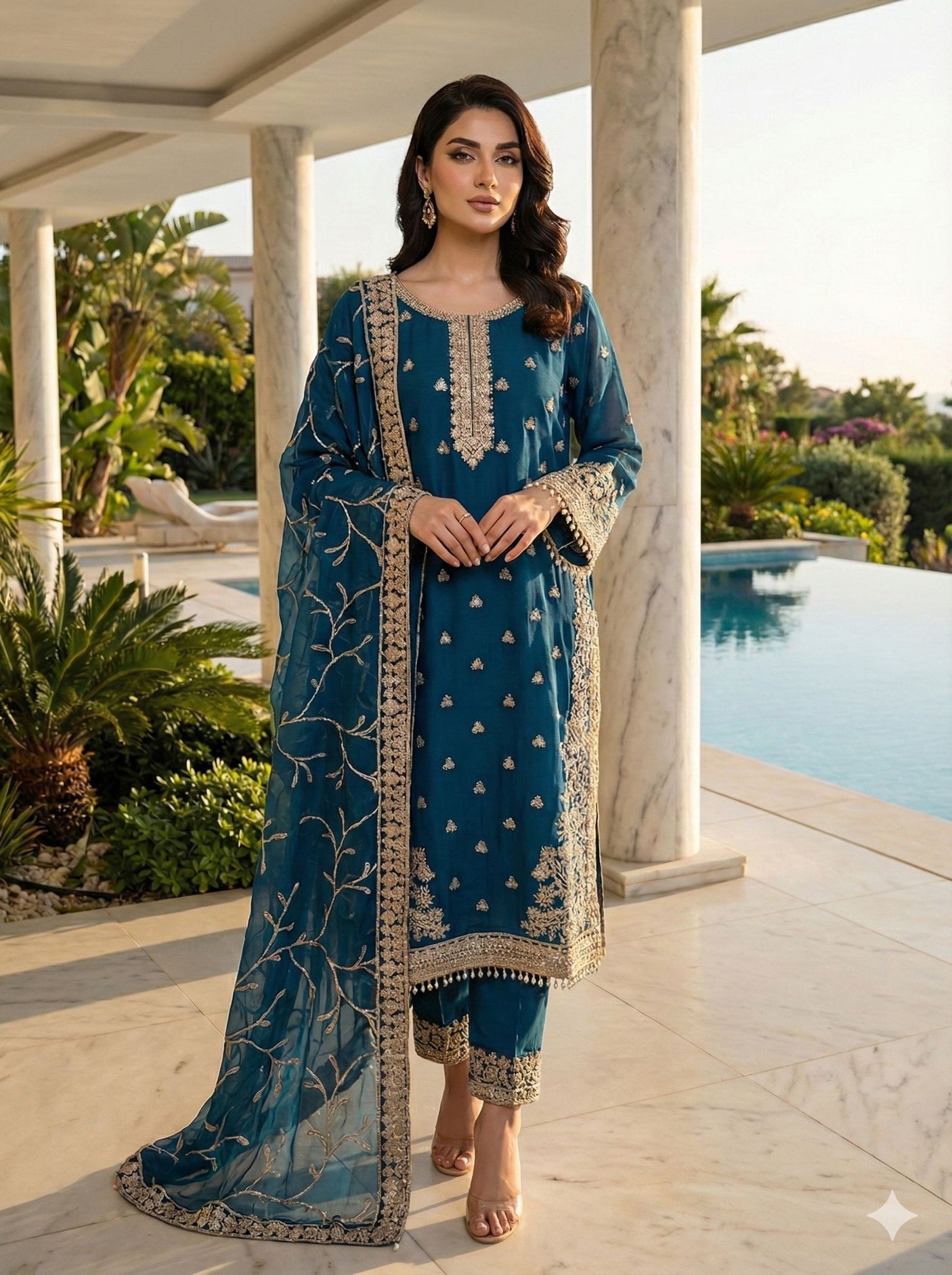 Luxury Embroidered Party wear Ready To Ship