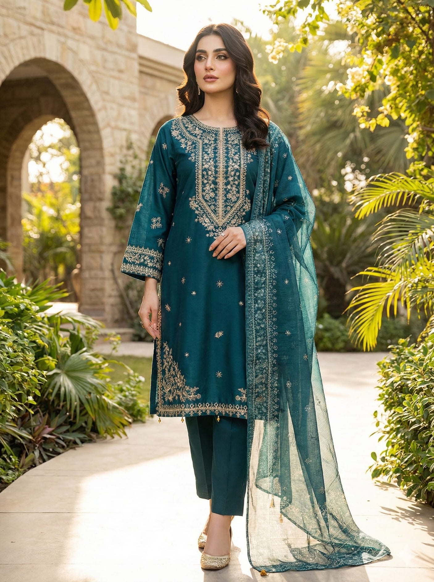 Luxury Embroidered lawn Ready To Ship