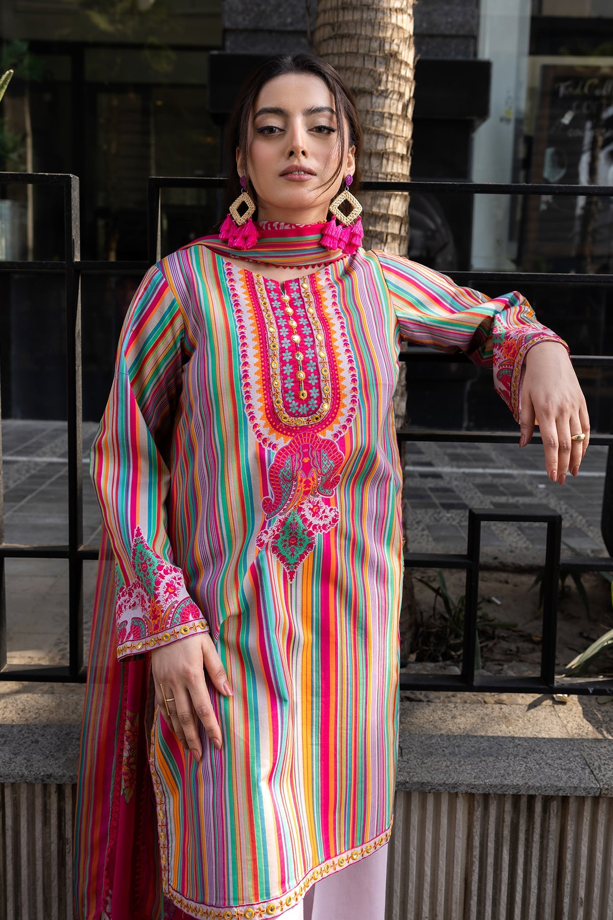 3-PC Embroidered Lawn Suit by Charizma