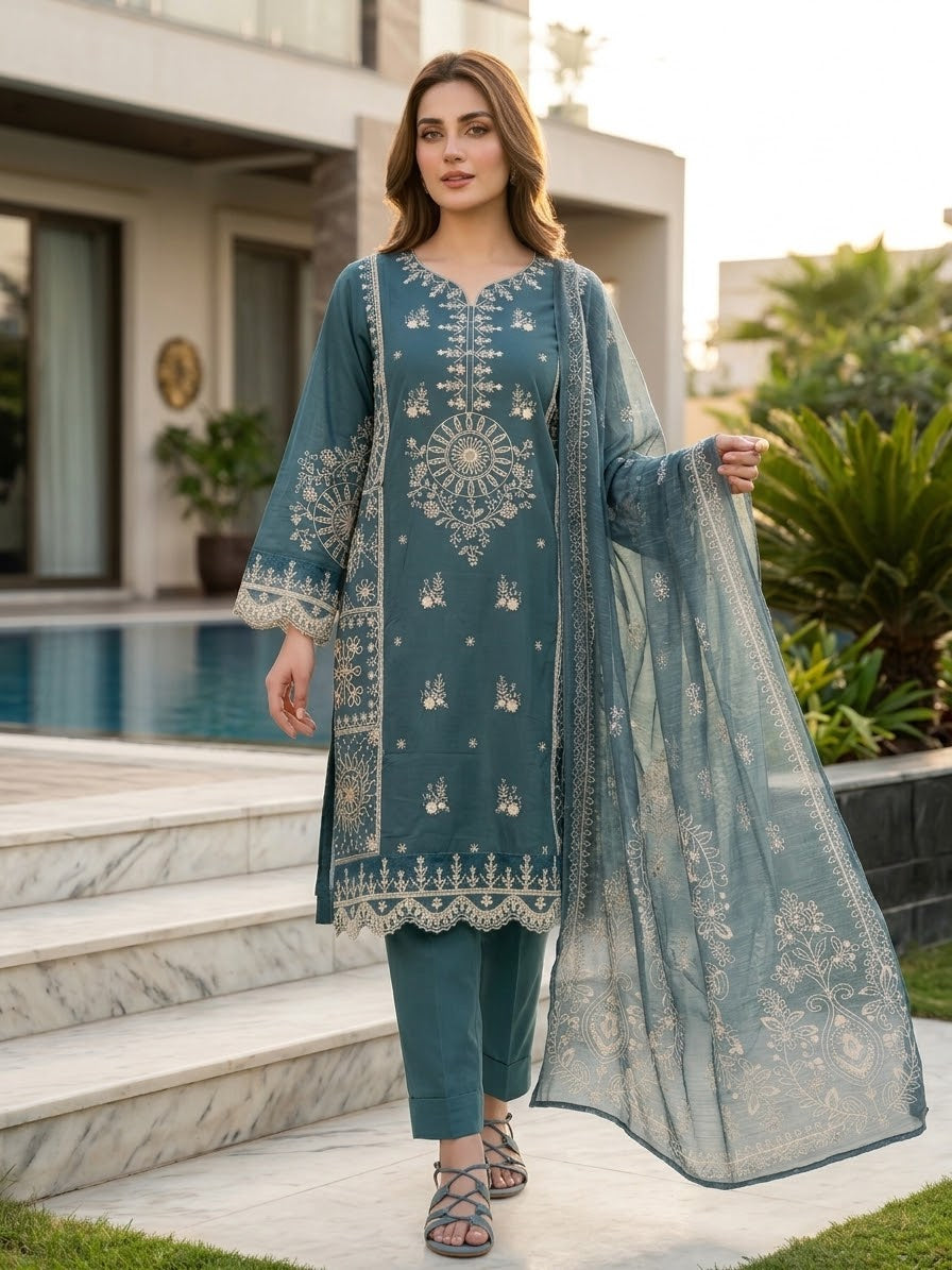 Luxury Embroidered lawn Ready To Ship