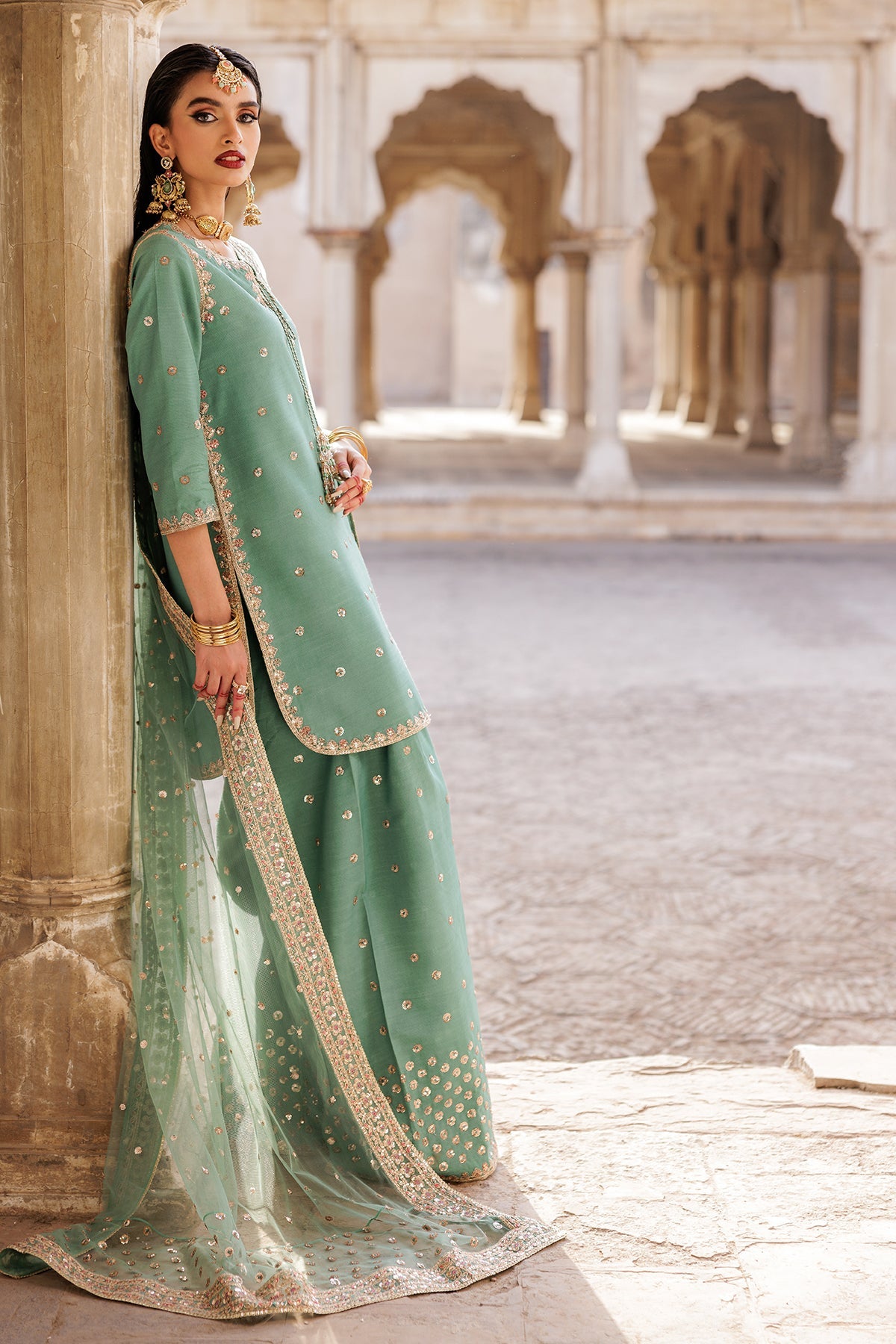 Charizma Embroidered Raw-Silk Suit
