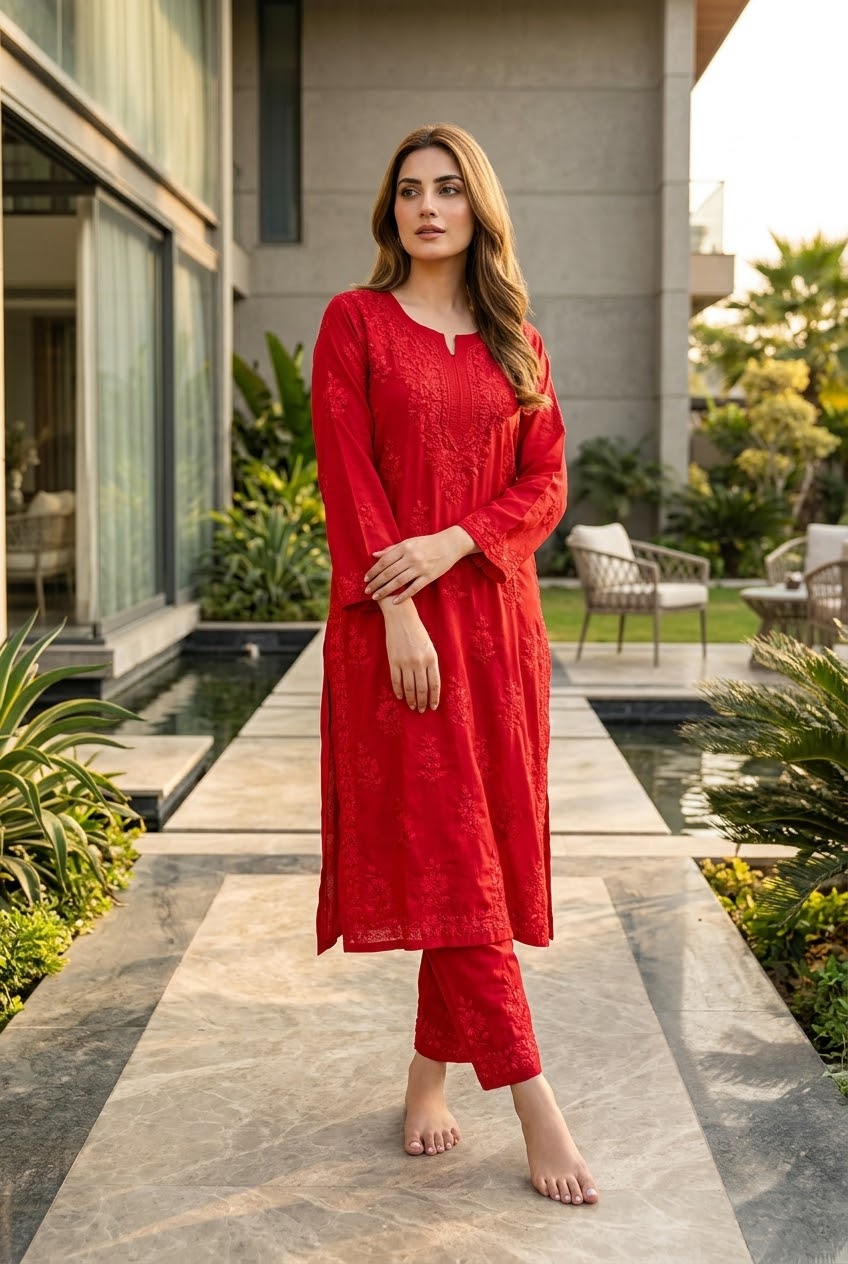 Lucknow 2pc Embroidered Co-Ord Set