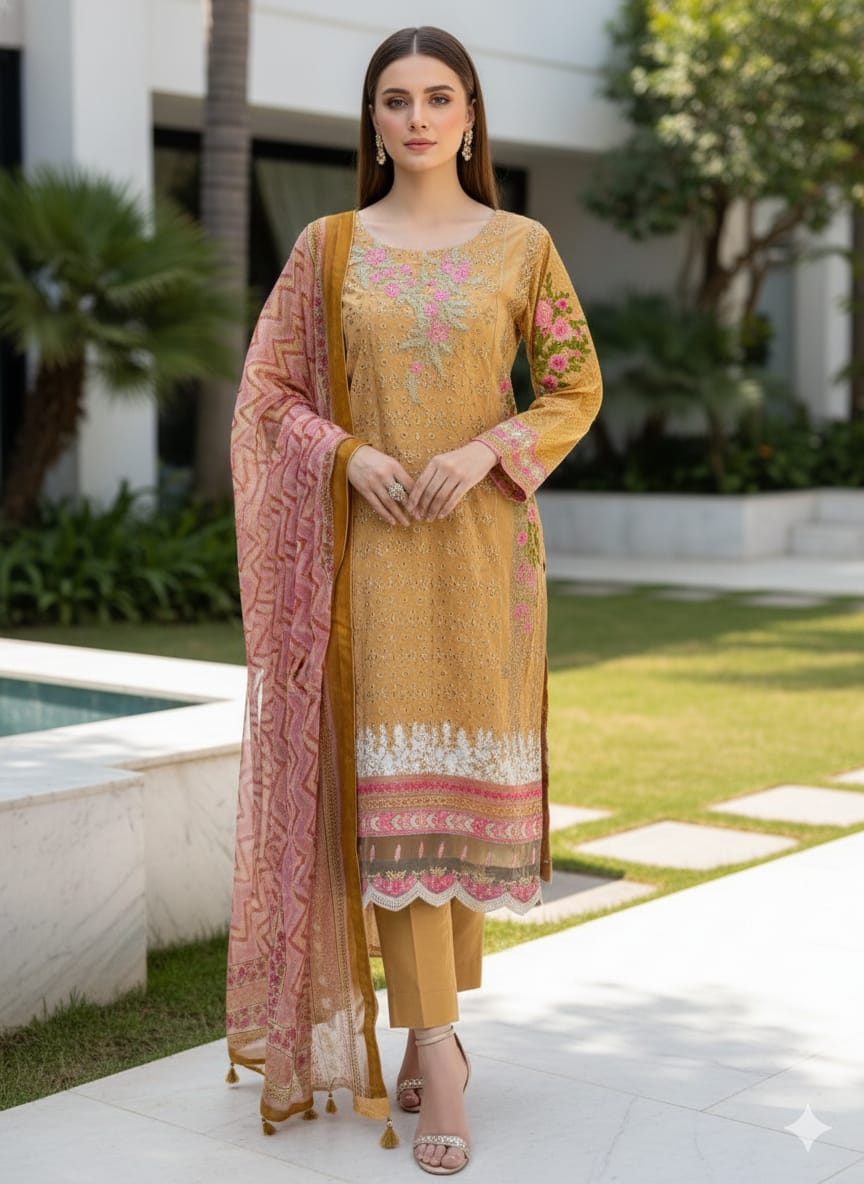 Luxury Embroidered Lawn Ready To Ship