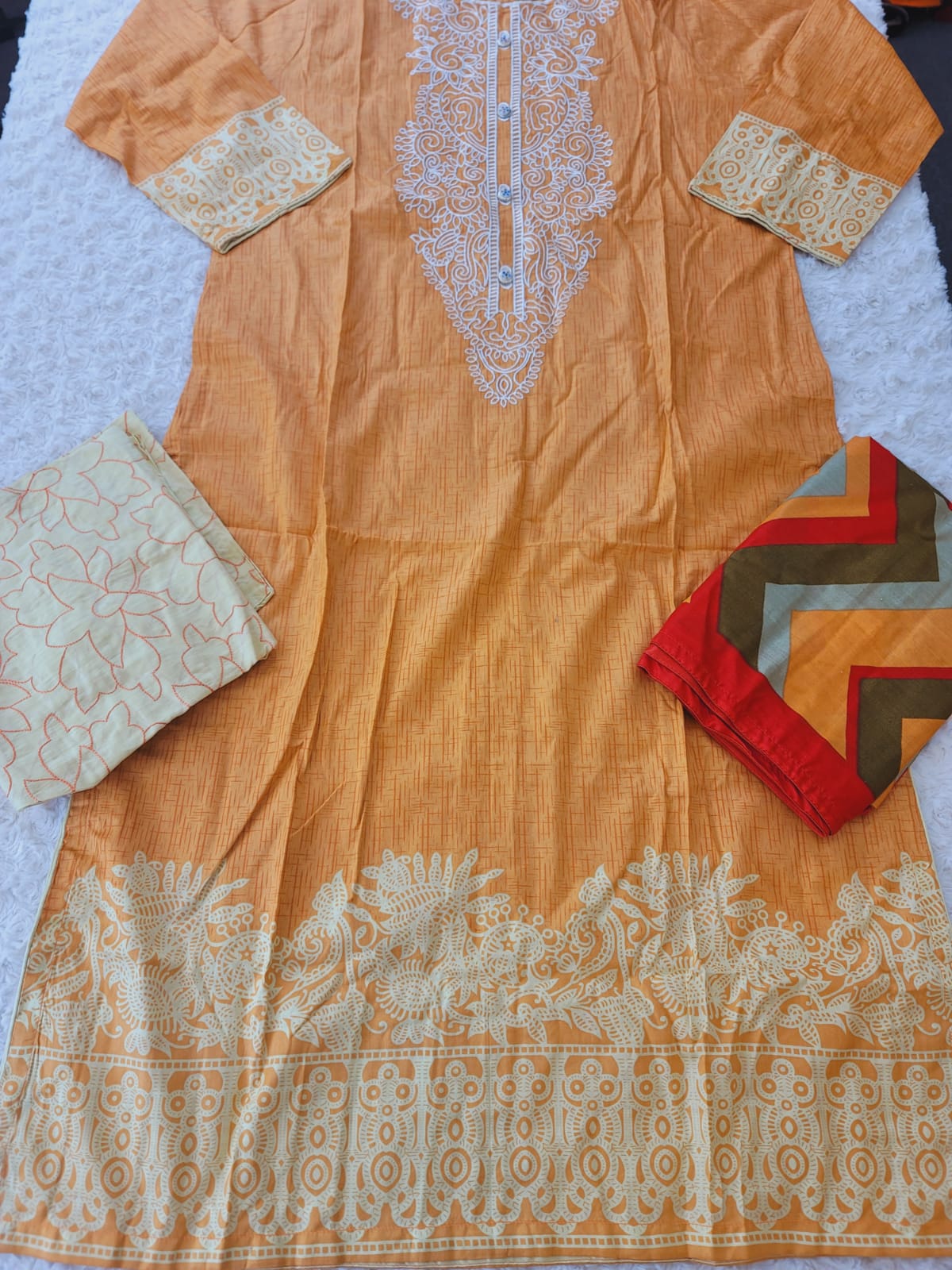 Pakistani lawn Embroidered Salwar kameez Ready To Ship