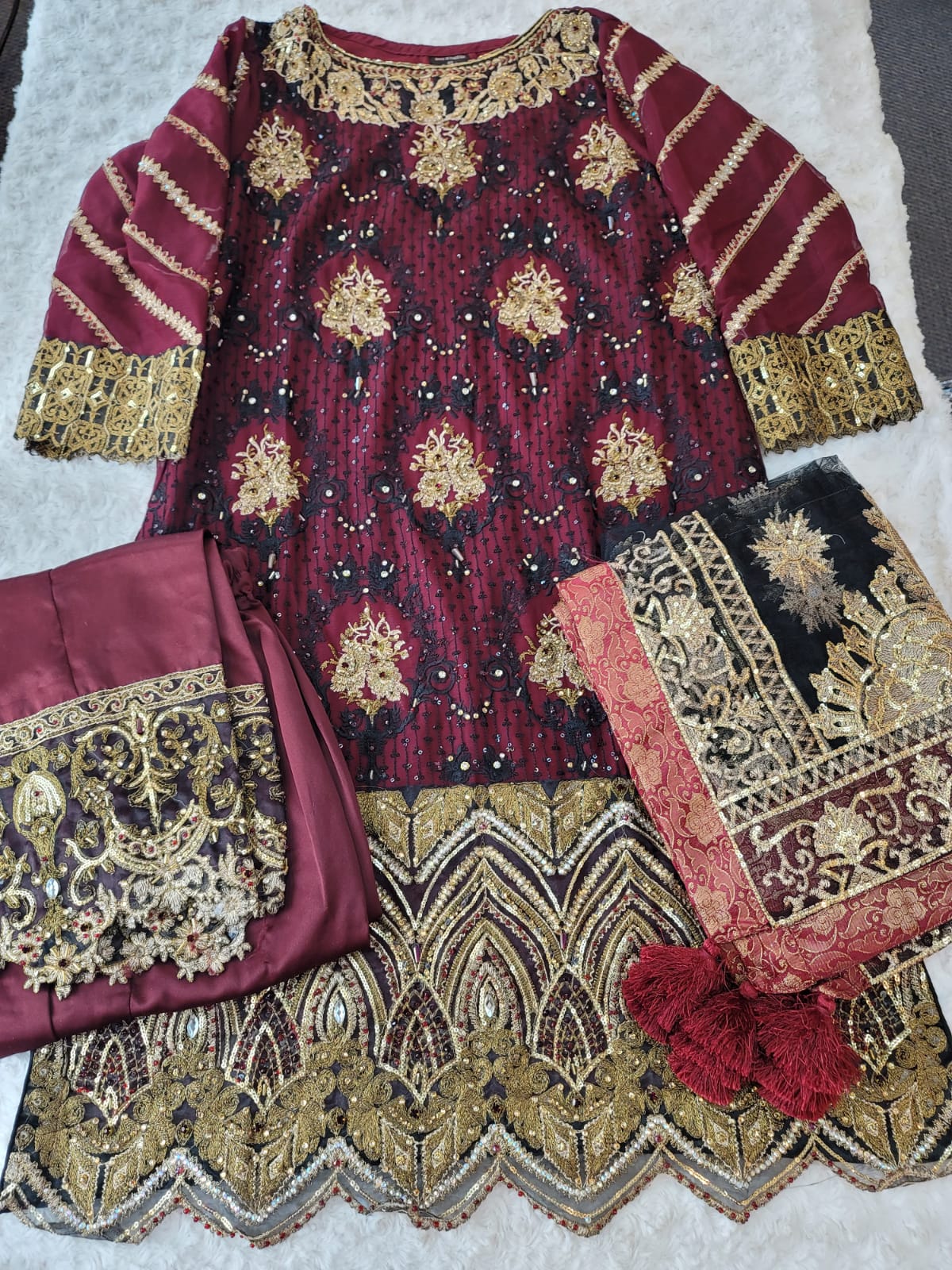 Pakistani Stitched Embroidery Party Wear Dresses Ready To Ship