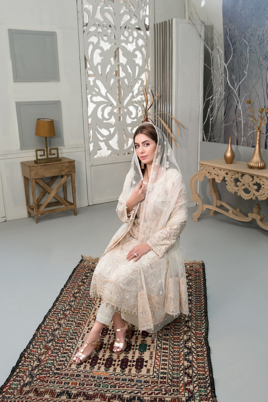 Chantilly Tawakkal White chiffon Collection 100% Original