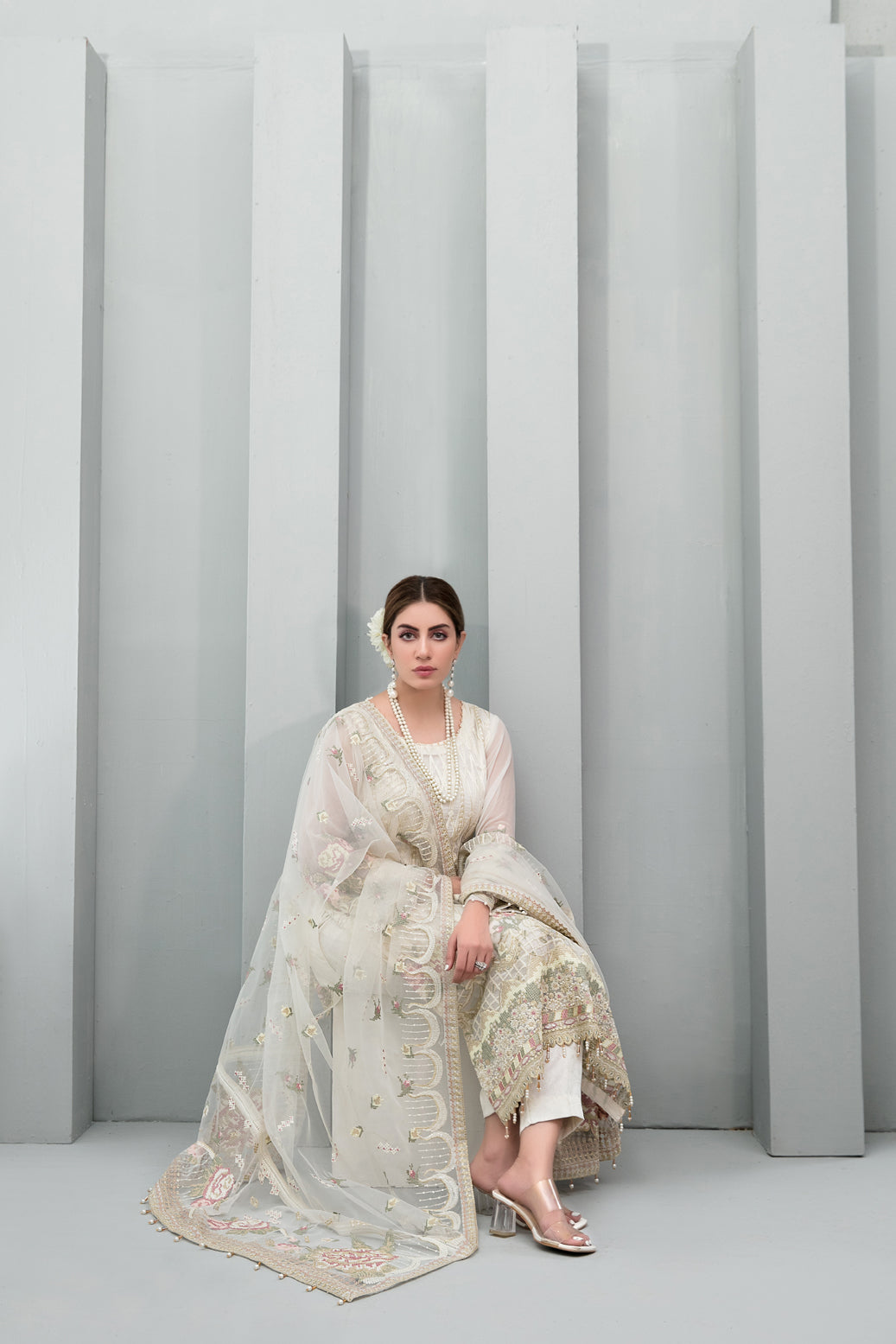 Chantilly Tawakkal White chiffon Collection 100% Original