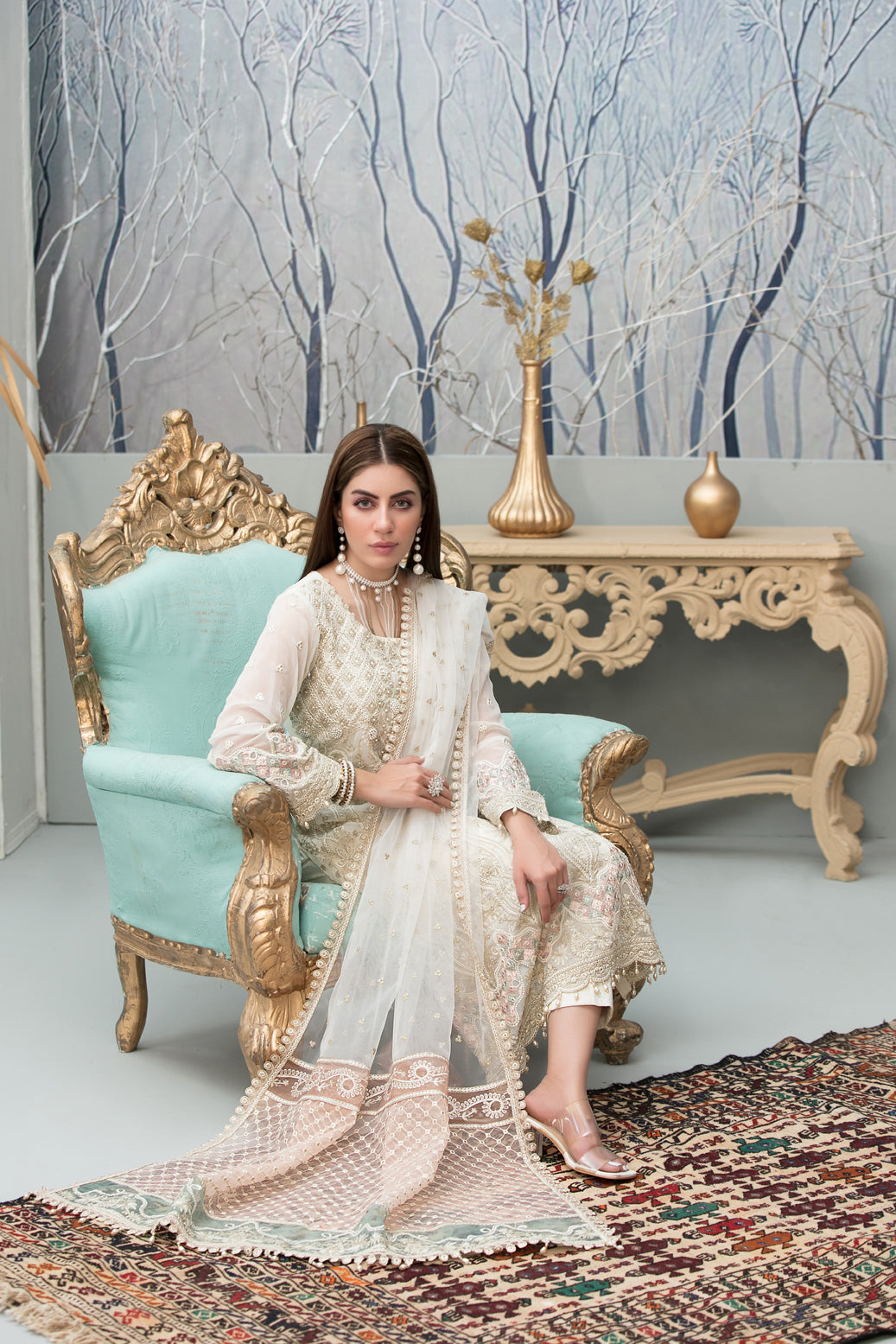 Chantilly Tawakkal White chiffon Collection 100% Original