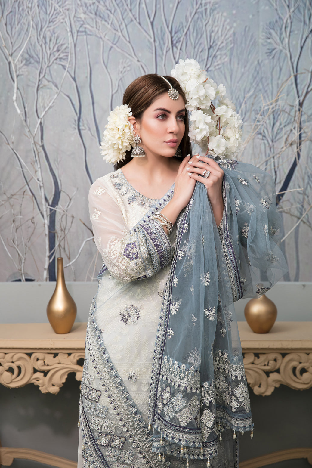 Chantilly Tawakkal White chiffon Collection 100% Original