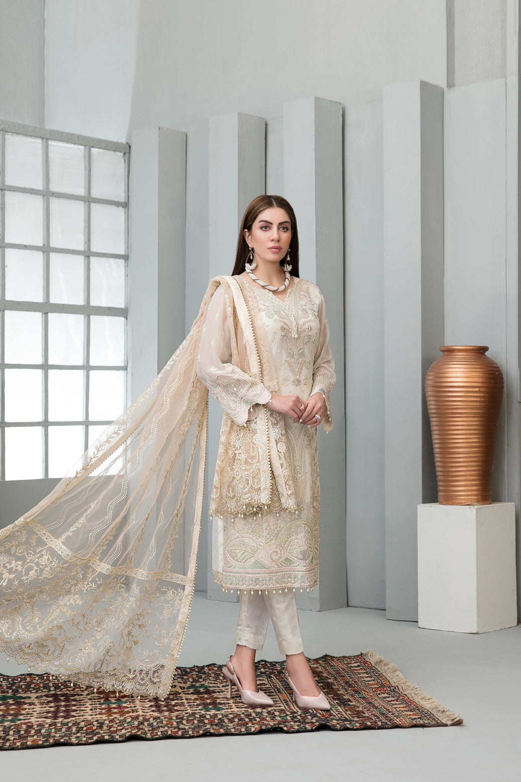 Chantilly Tawakkal White chiffon Collection 100% Original