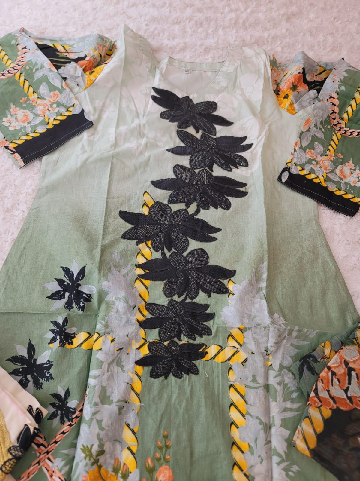 Indian Cotton Stitched Embroidery Suit Ready To Ship