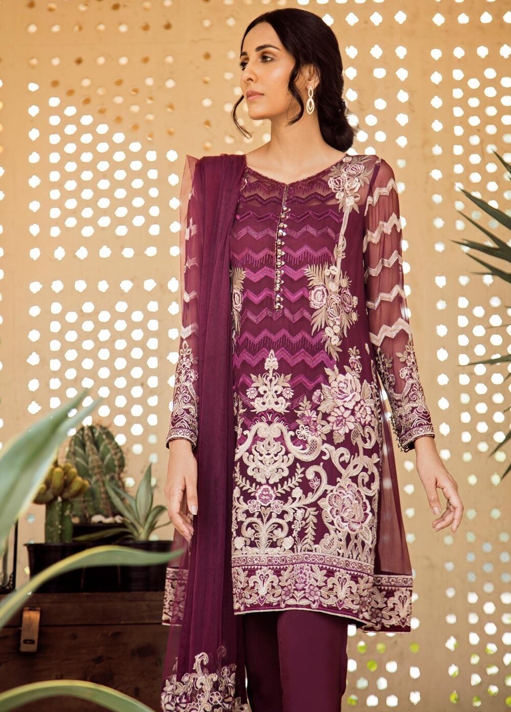 AIK Atelier Embroidered Chiffon Collection 2020-100% Original Guaranteed