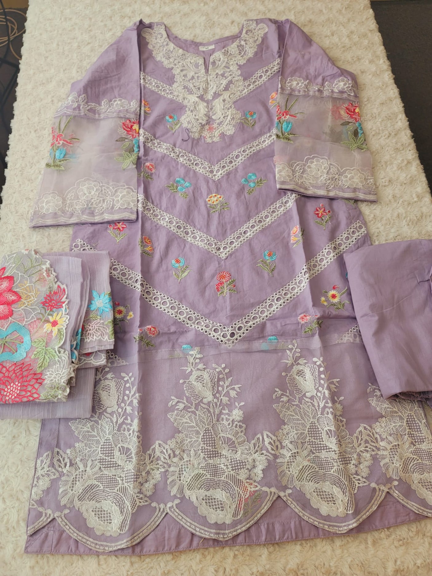 Pakistani Stitched Embroidery luxury lawn Dresses Ready To Ship