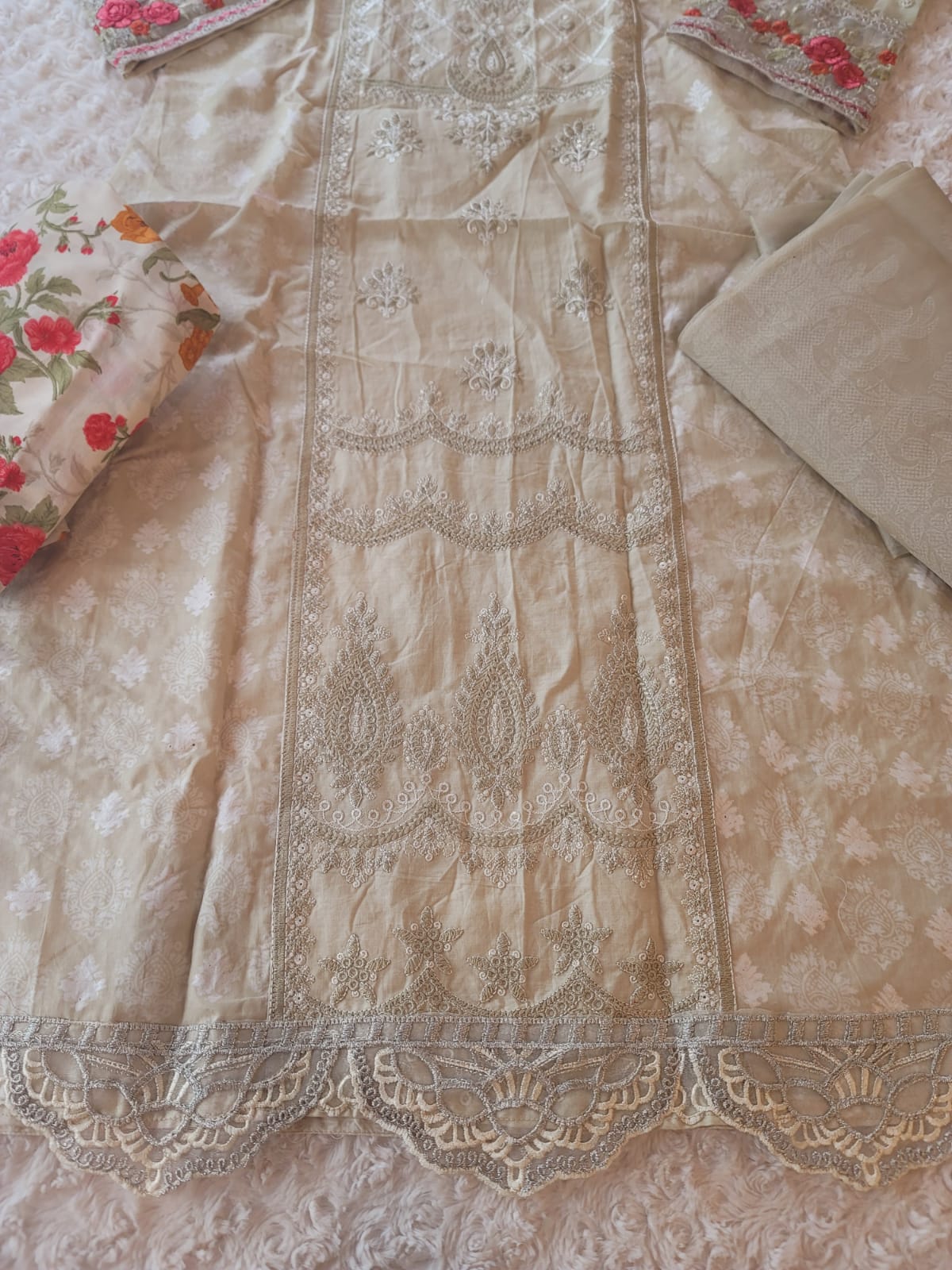 Indian Cotton Stitched Embroidery Suit Ready To Ship