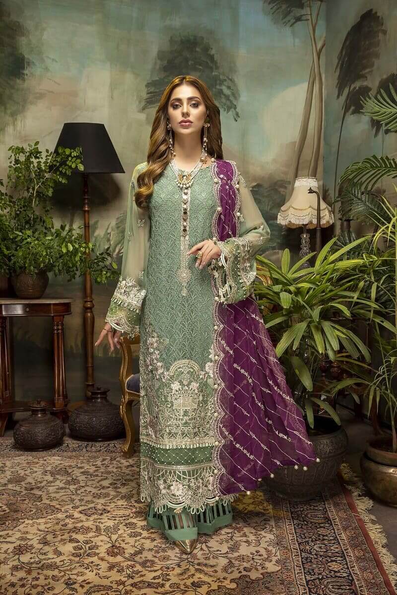 Adan Libas Guzarish Chikankari Luxury Chiffon Embroidered Collection 2021 -100% Original Guaranteed