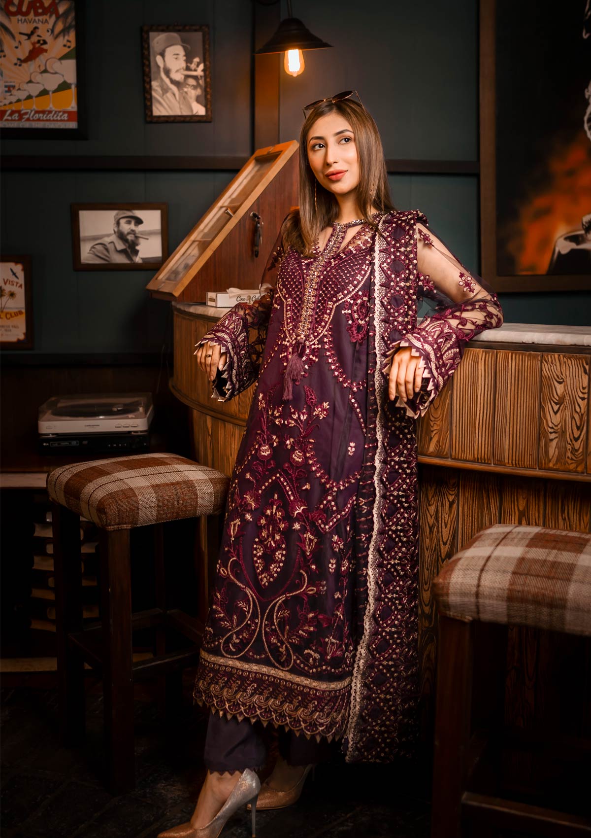 AIK Embroidered Chiffon Collection-100% Original Guaranteed