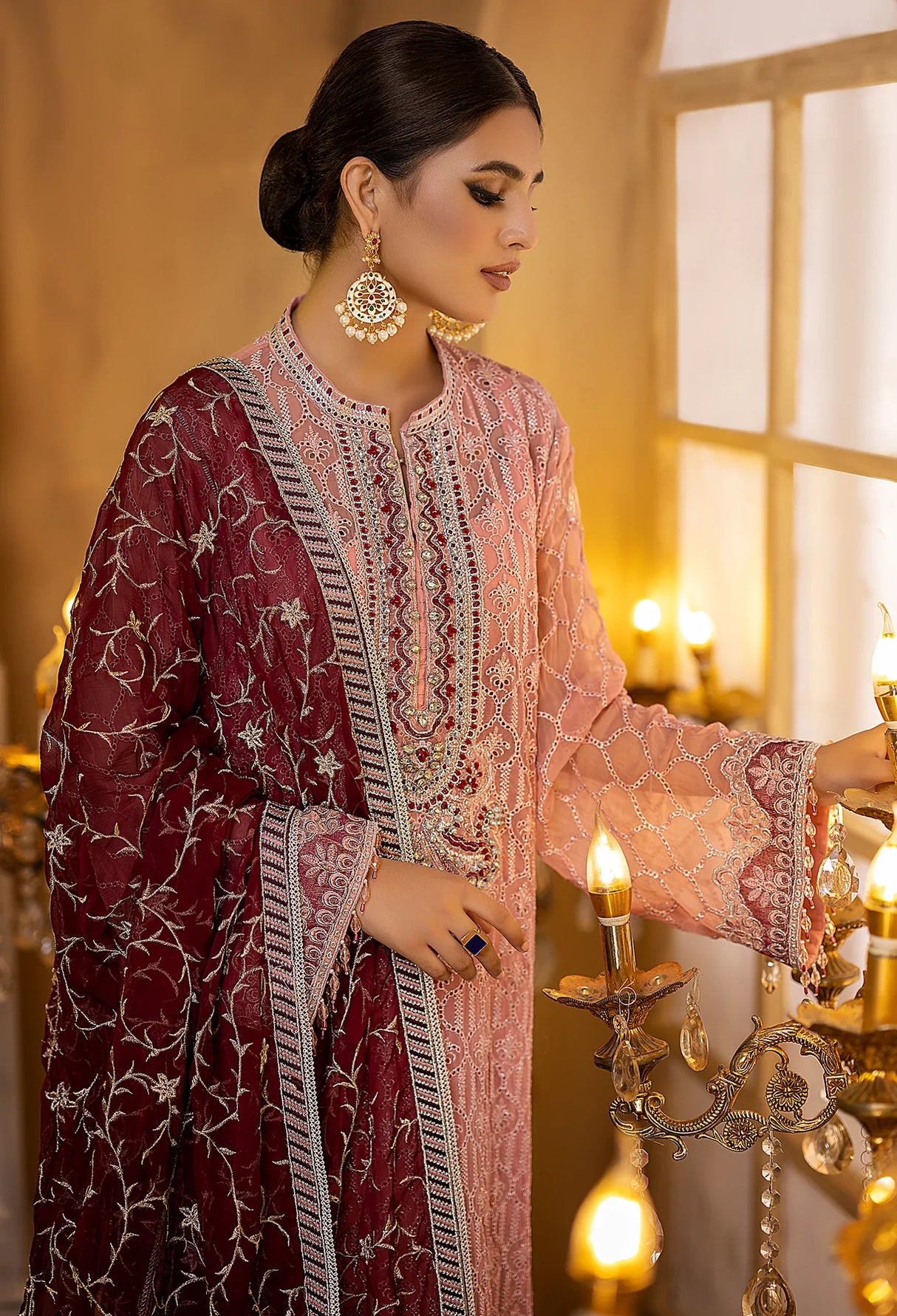Adan's Libas Ravia Schiffli Embroidered Chiffon Collection