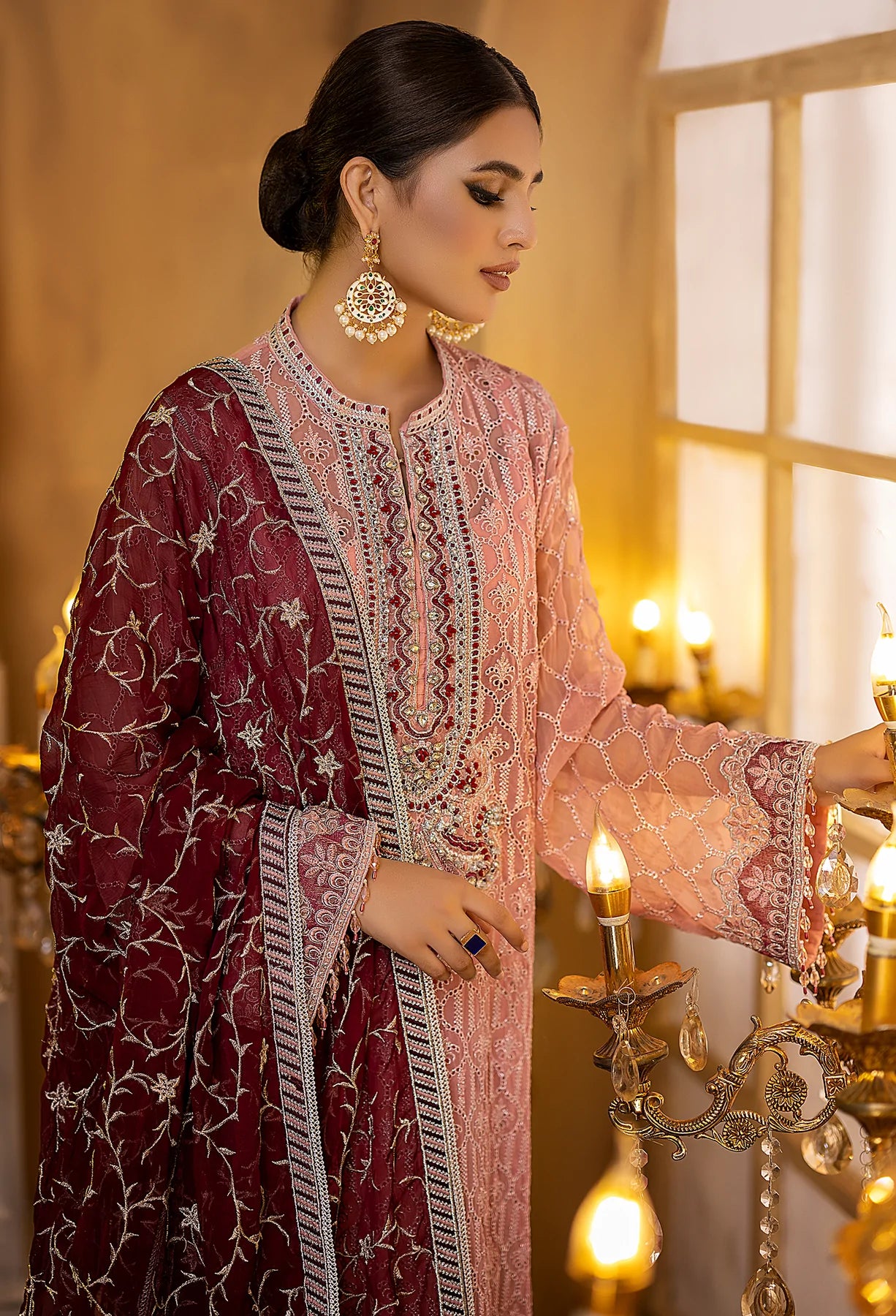 Adan's Libas Ravia Schiffli Embroidered Chiffon Collection