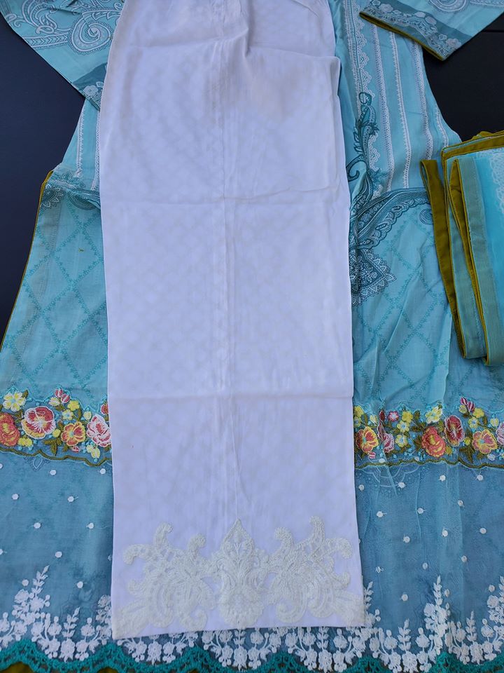 Pakistani Stitched Embroidery Lawn Suit Ready To Ship