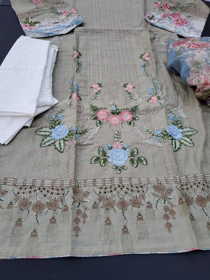 Pakistani Stitched Embroidery Lawn Suit Ready To Ship