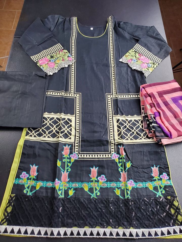Pakistani Stitched Embroidery Lawn Suit Ready To Ship
