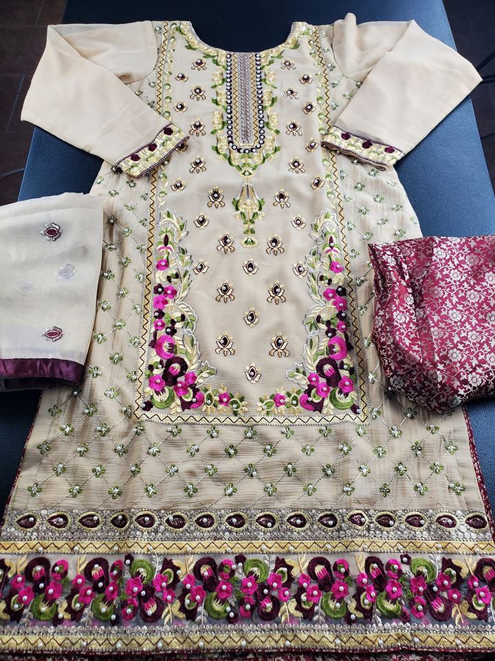 Pakistani Stitched Embroidery Party Suit Ready To Ship