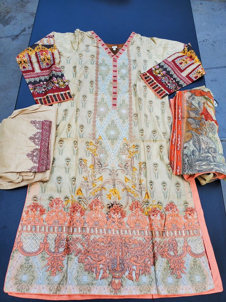 Pakistani Stitched Embroidery Lawn Suit Ready To Ship