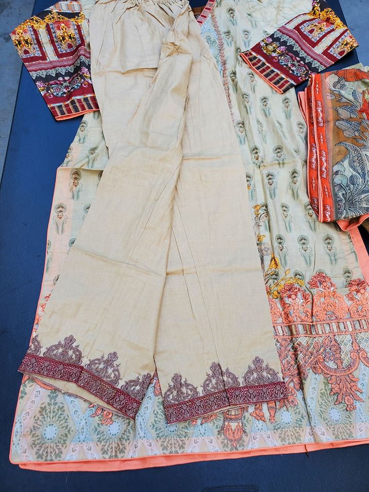 Pakistani Stitched Embroidery Lawn Suit Ready To Ship
