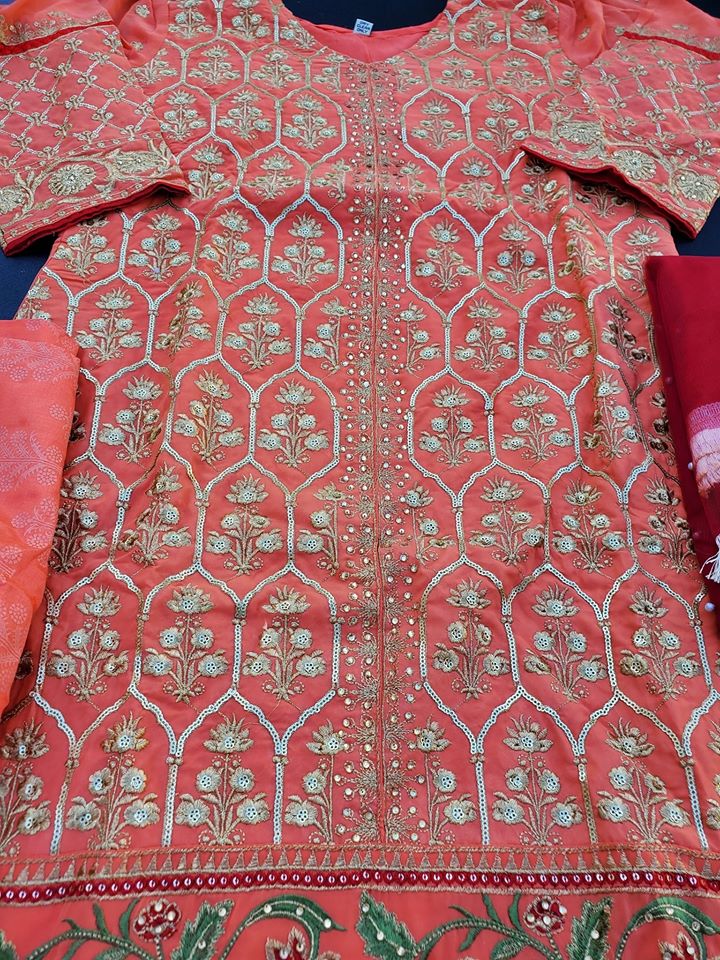 Indian Embroidered Party Suit Ready To Ship