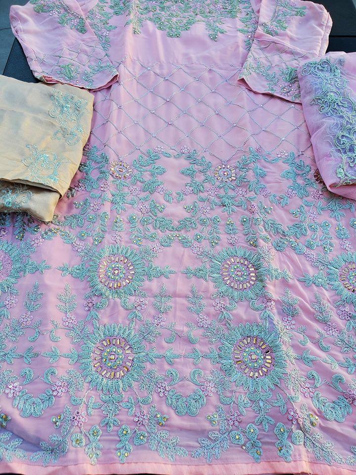 Indian Embroidered Party Suit Ready To Ship