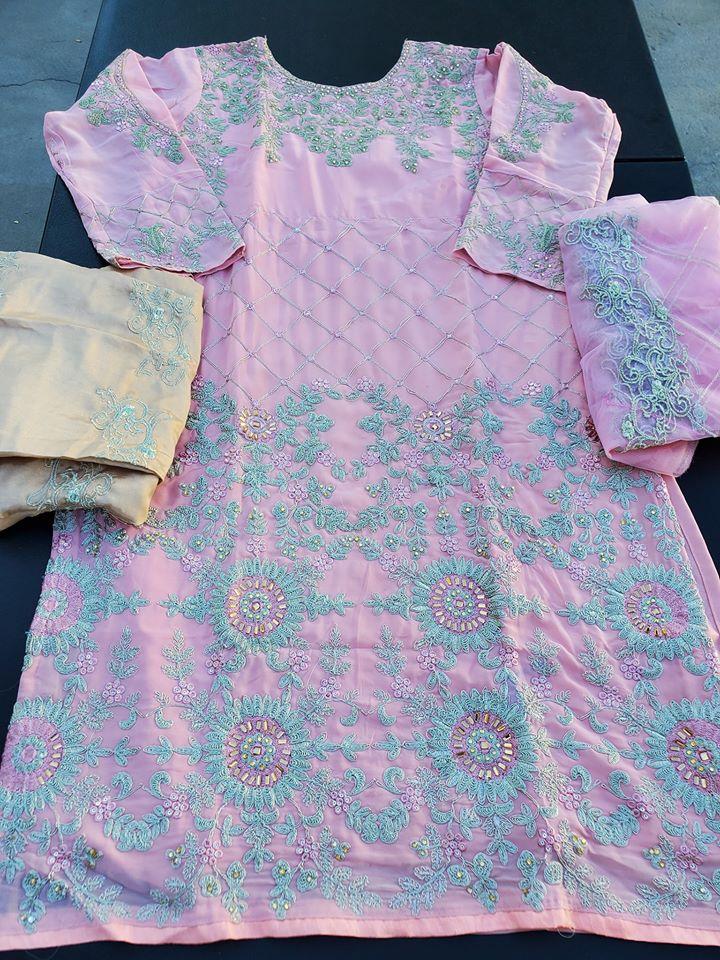 Indian Embroidered Party Suit Ready To Ship