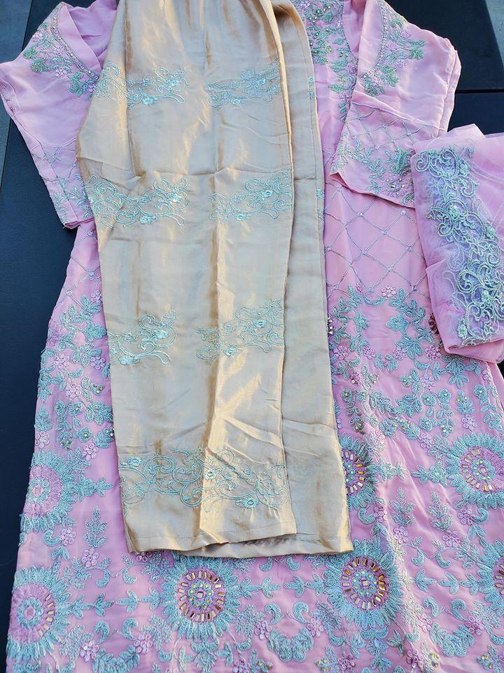 Indian Embroidered Party Suit Ready To Ship