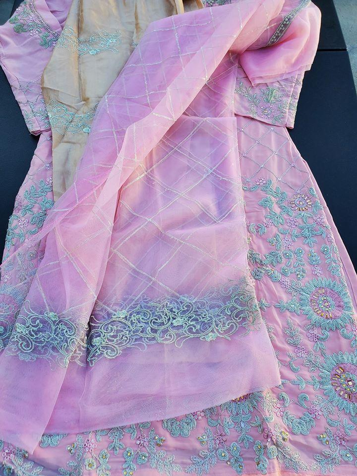 Indian Embroidered Party Suit Ready To Ship