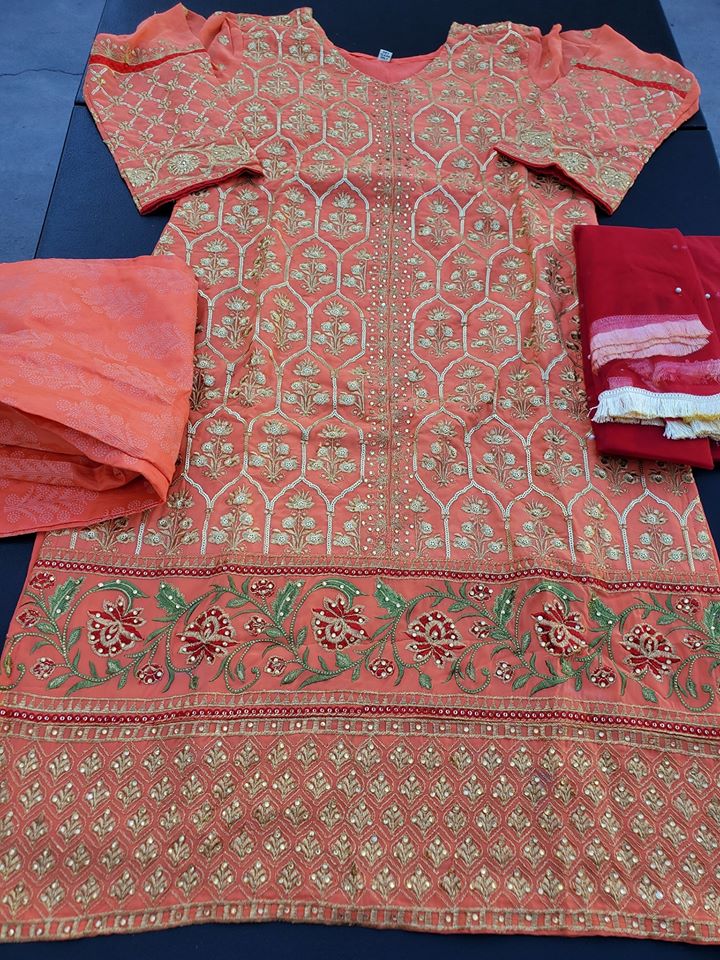 Indian Embroidered Party Suit Ready To Ship
