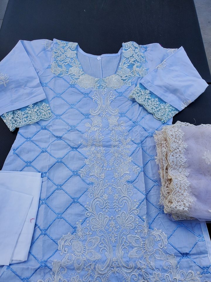 Pakistani Stitched Embroidery Lawn Suit Ready To Ship