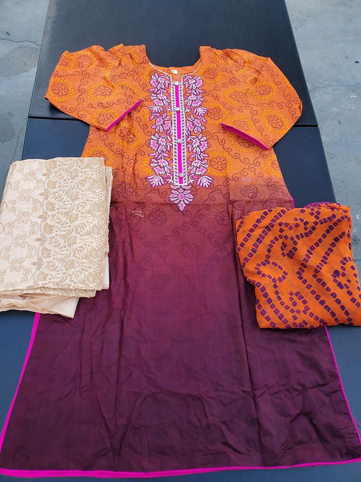 Pakistani Stitched Embroidery Lawn Suit Ready To Ship