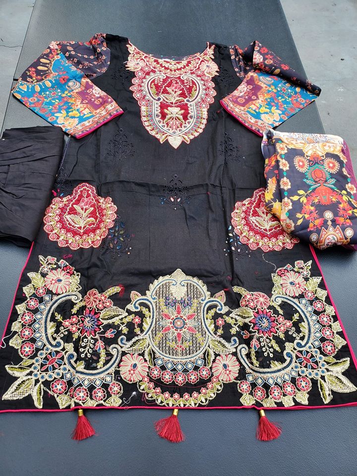 Pakistani Stitched Embroidery Lawn Suit Ready To Ship