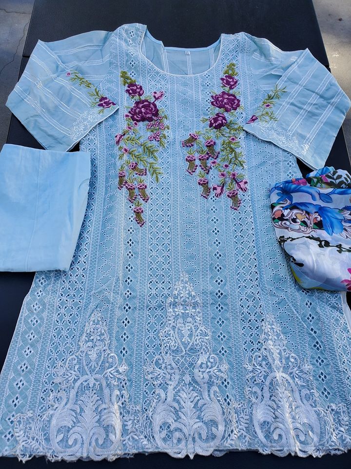 Pakistani Stitched Embroidery Lawn Suit Ready To Ship
