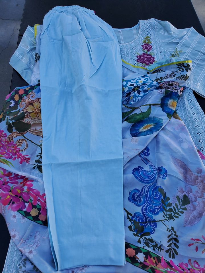 Pakistani Stitched Embroidery Lawn Suit Ready To Ship