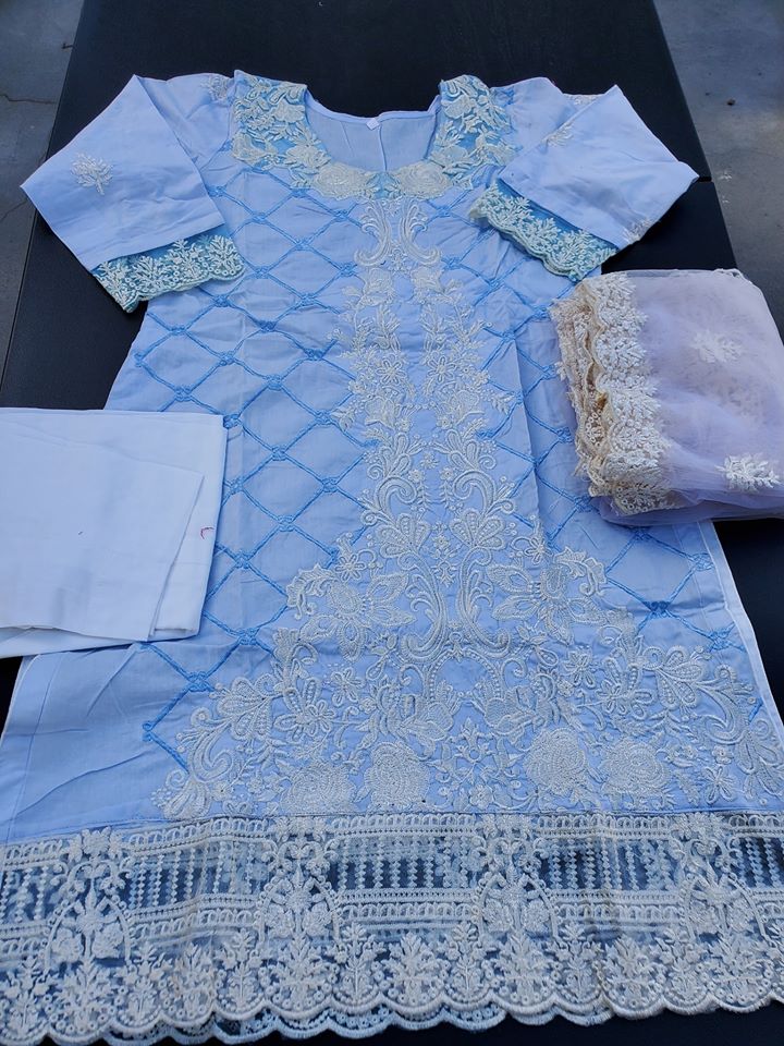 Pakistani Stitched Embroidery Lawn Suit Ready To Ship