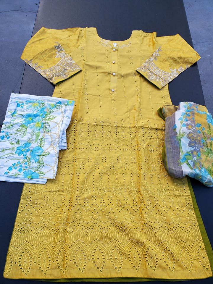 Pakistani Stitched Embroidery Lawn Suit Ready To Ship